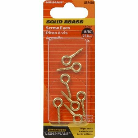 Hillman .106 X 15/16 In.  SOLID BRASS SCREW EYE 852419